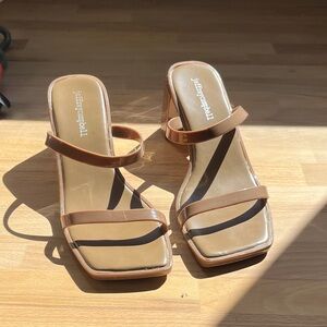 Jeffrey Campbell Nude Jamm-3 Jelly Slide Heeled Sandals